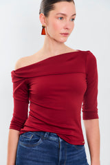 Blusa m3/4 banda entorchada en un hombro