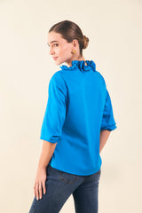 Blusa en popelina manga 3/4