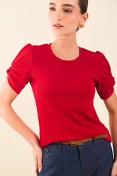 Blusa m/c con abertura y canal