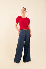 Blusa m/c con abertura y canal