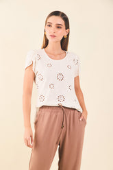 Blusa m/c tulipan en hoja rota