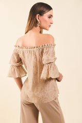 Blusa off shoulders gaza estampado
