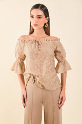 Blusa off shoulders gaza estampado