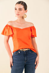 Blusa off shoulders fit corset mg campana