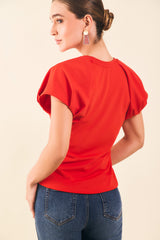 Blusa manga rangla con prenses