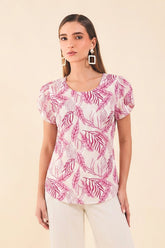 Blusa en popelina estampada