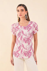 Blusa en popelina estampada