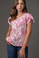 Blusa en popelina estampada