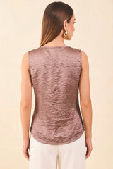Blusa en sateen manga sisa