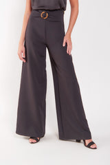 Pantalon palazzo con cinturon