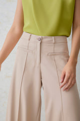 Pantalón palazzo bolsillos ribetes