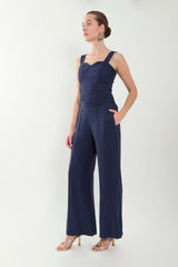 Pantalón palazzo pretina con alforzas