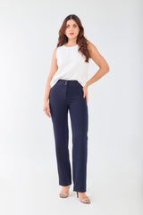 Pantalón clásico bota recta imitación bolsillos