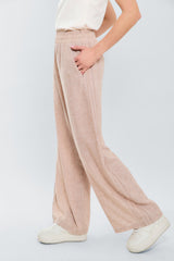 Pantalon palazzo pretina resortada con alforzas laterales