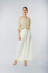 Pantalón palazzo con vena y pasadores