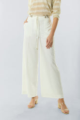 Pantalón palazzo con vena y pasadores
