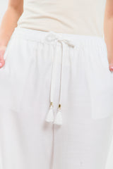 Pantalon palazzo pretina con canal y borla