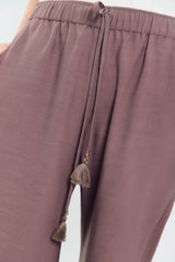 Pantalon palazzo pretina con canal y borla