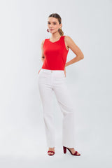 Pantalon basico en drill bota recta