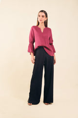 Pantalón en chambray satinado