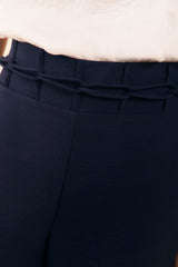 Pantalon culotte pretina con sesgo trenzado