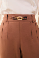 Pantalón palazzo con herraje y pinzas