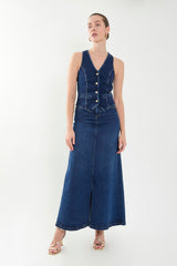 Chaleco manga sisa denim