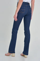 Jean bota recta bolsillo parche azul oscuro