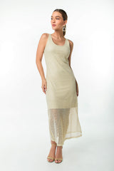 Vestido en malla con brillo