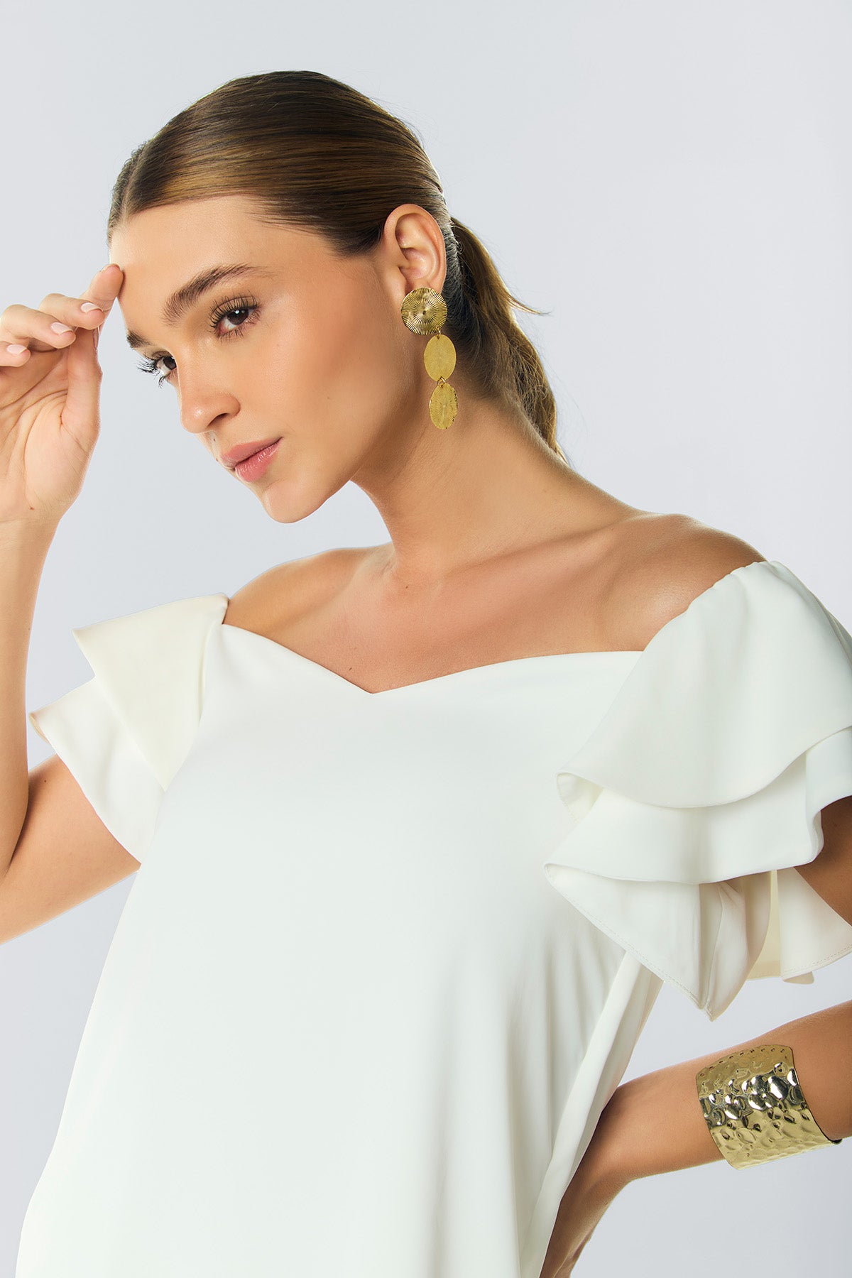 Vestido corto off shoulder escote corazón
