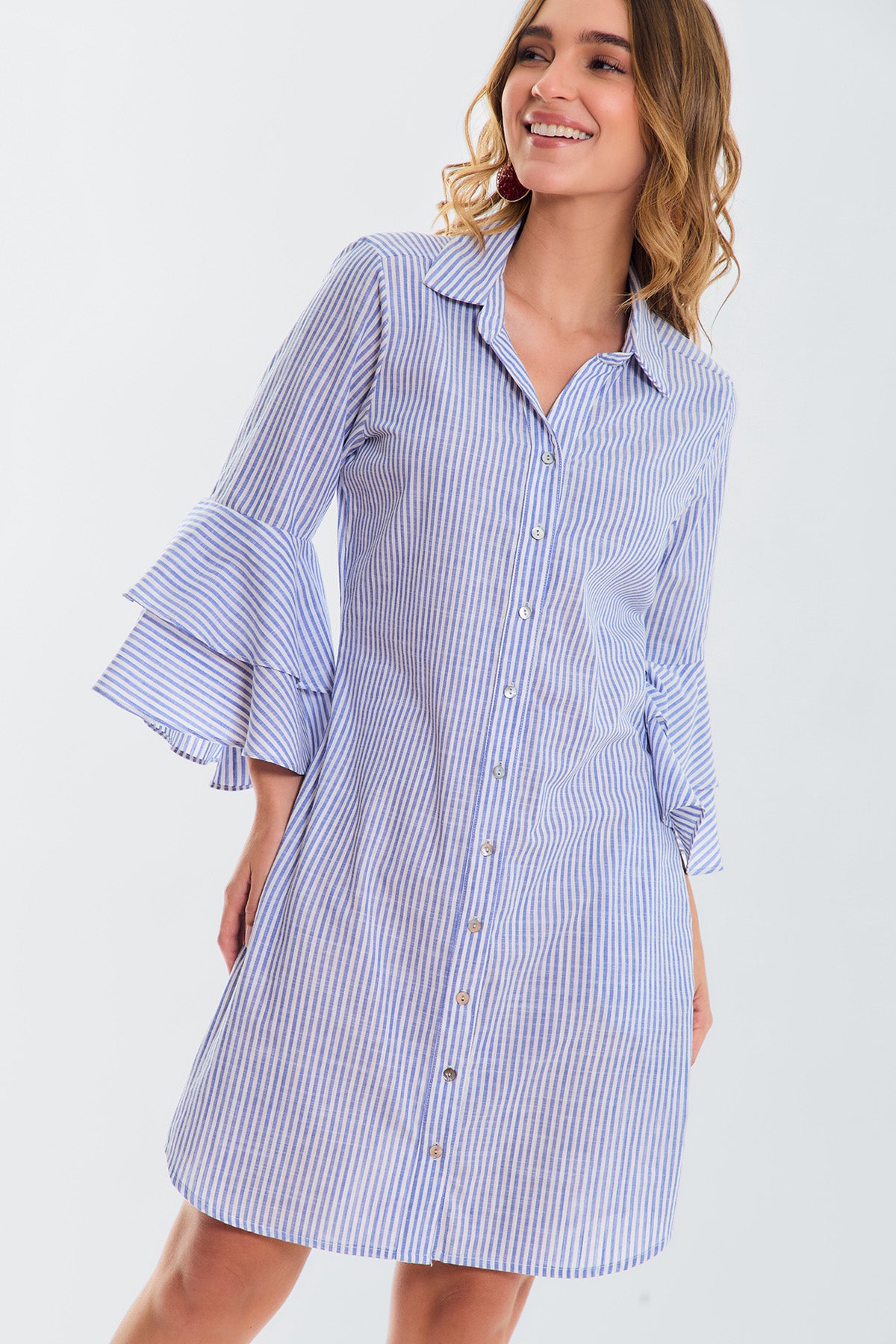 Vestido a rayas corto m3/4 c/ boleros