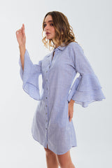 Vestido a rayas corto m3/4 c/ boleros