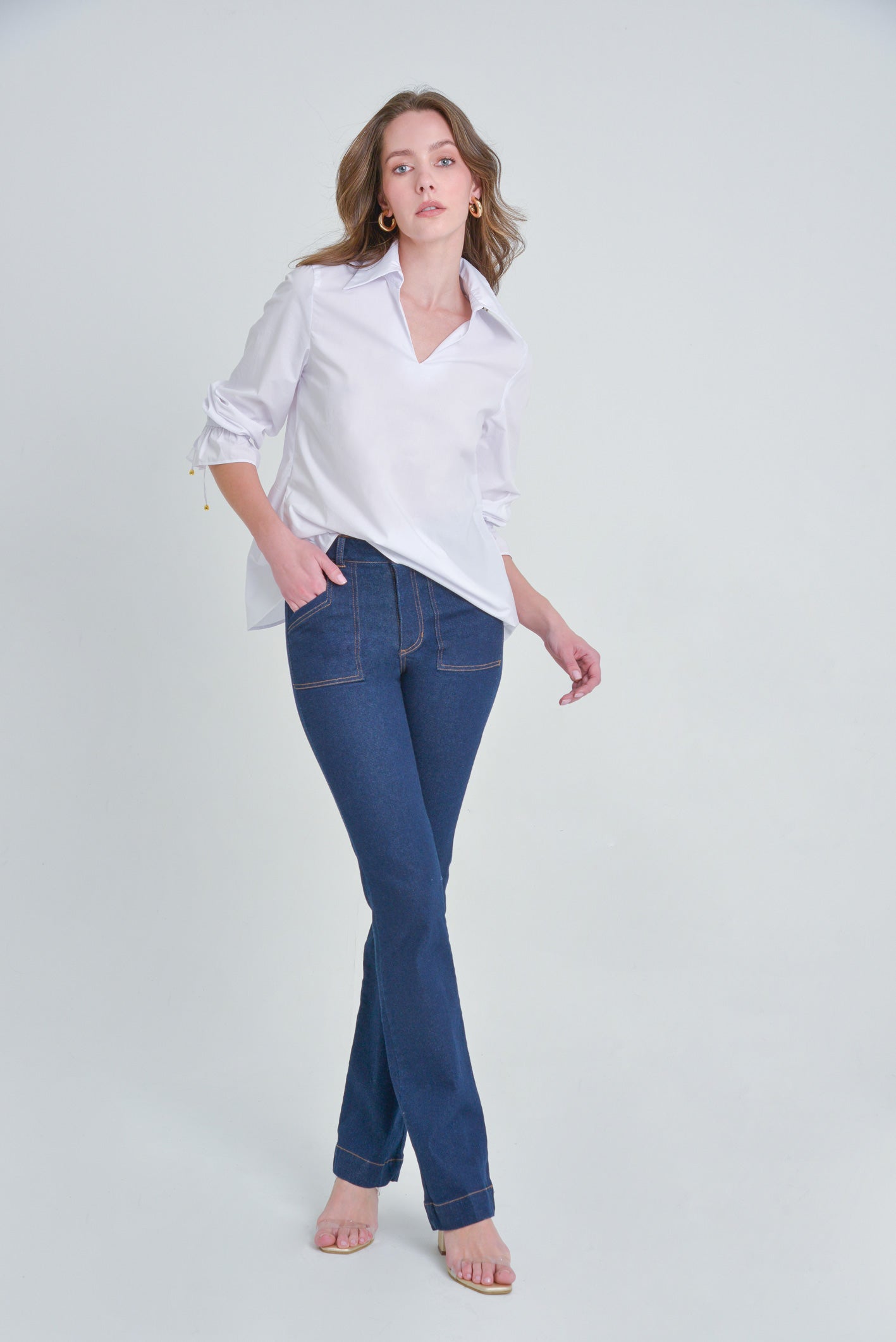 Blusa manga 3/4 con punteras