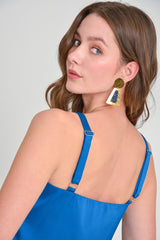 Blusa tiras en seda escote recto