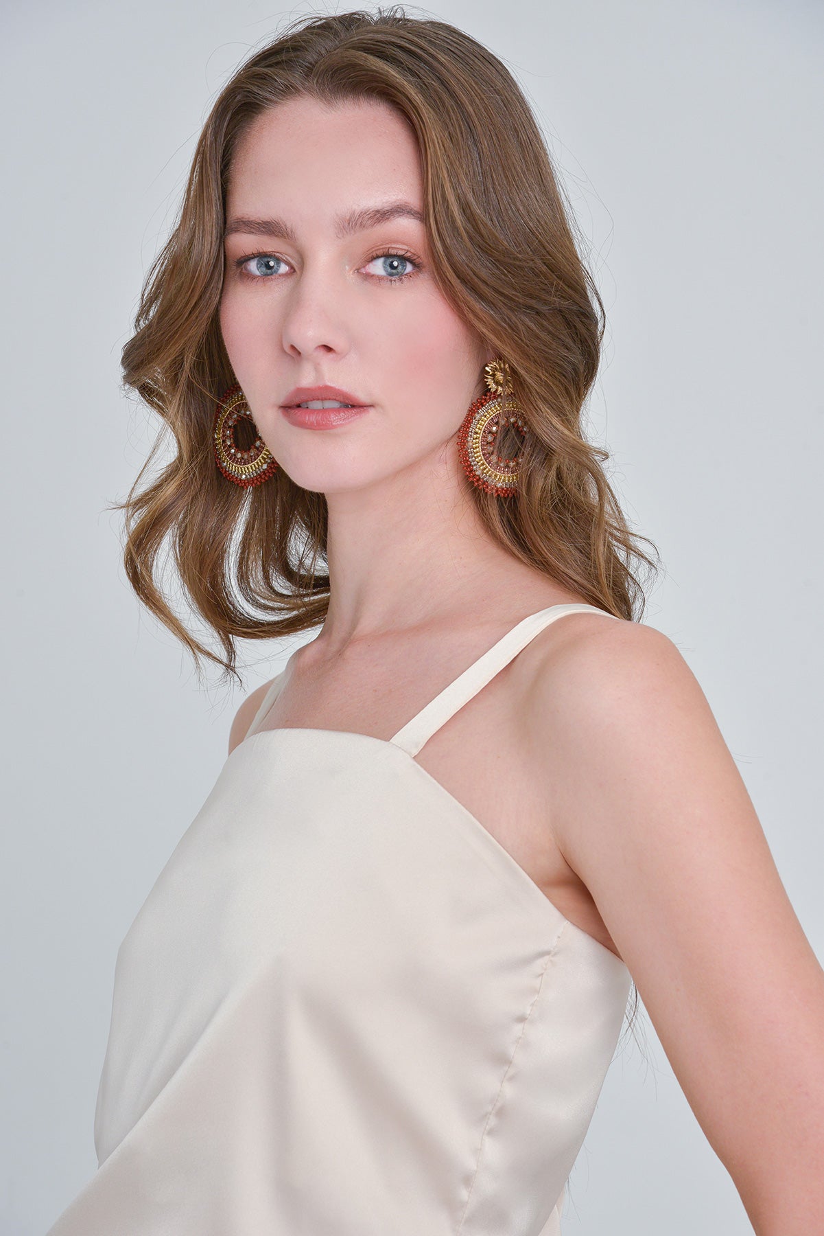 Blusa tiras en seda escote recto