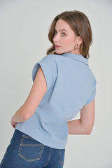 Blusa manga rodada silueta box