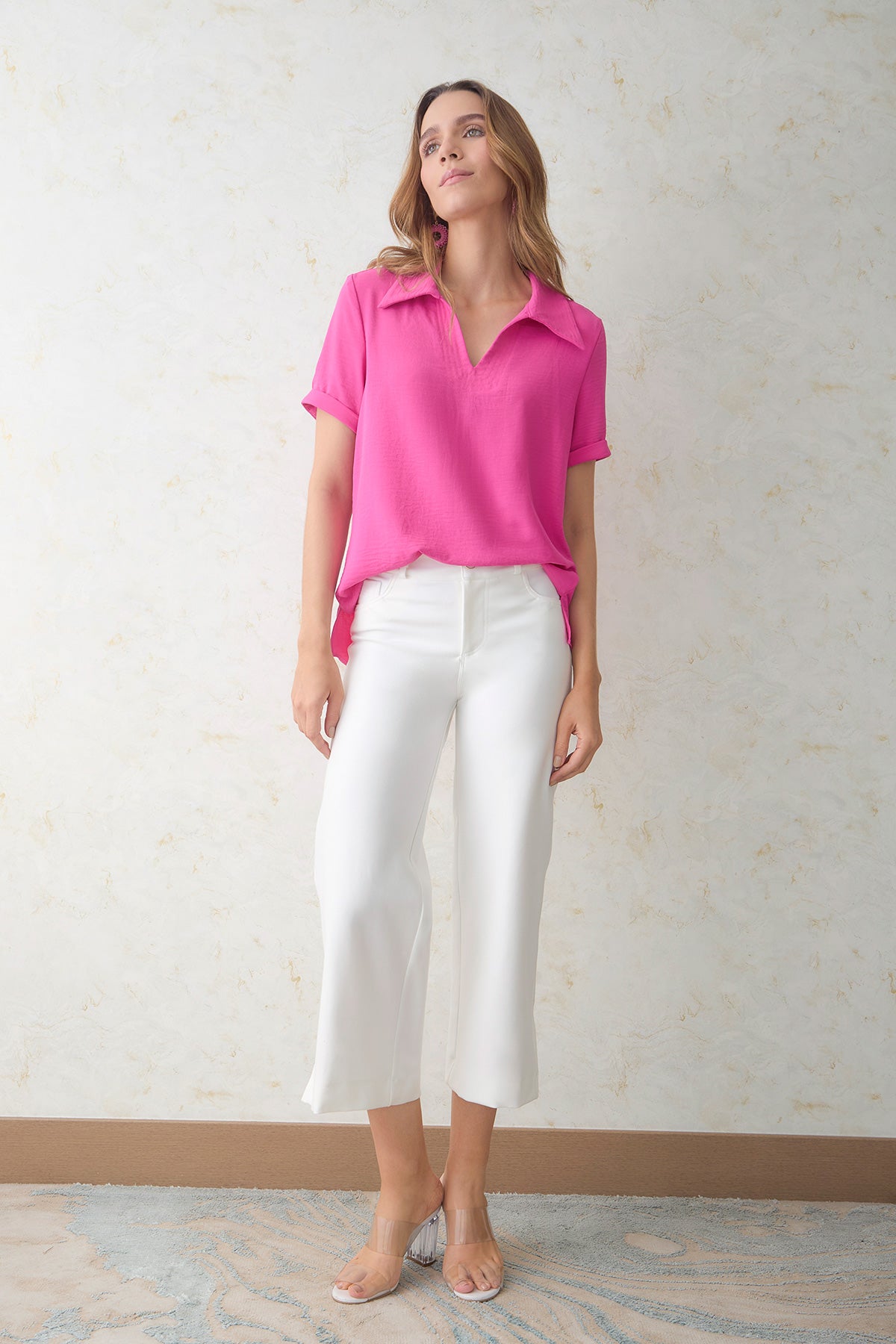 Bluson manga corta escote capitoneado