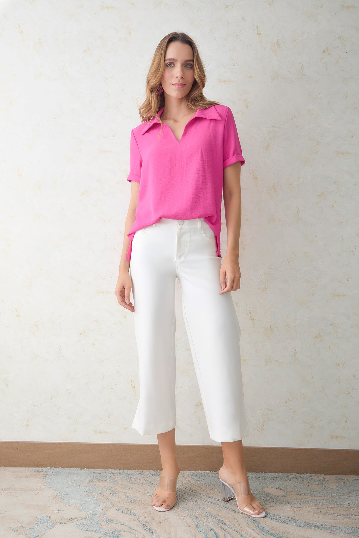 Bluson manga corta escote capitoneado