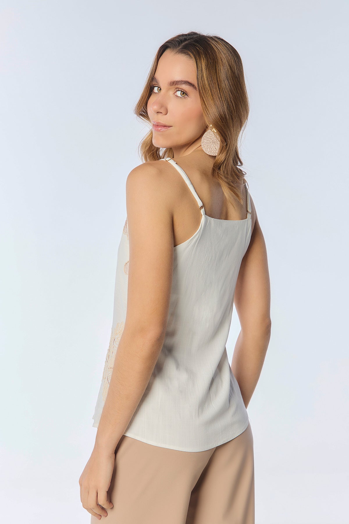 Blusa tiras tejido palmas