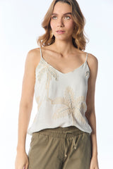 Blusa tiras tejido palmas