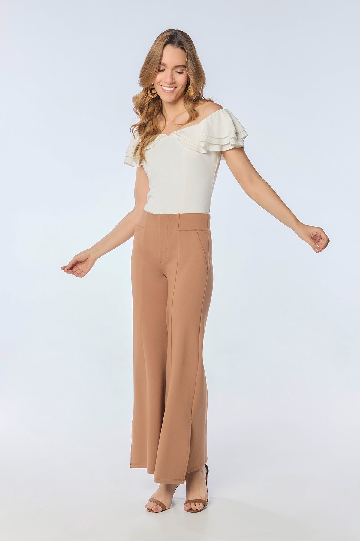 Blusa en punto off shoulder con boleros