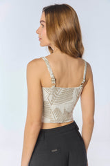 Crop top de tiras bordado