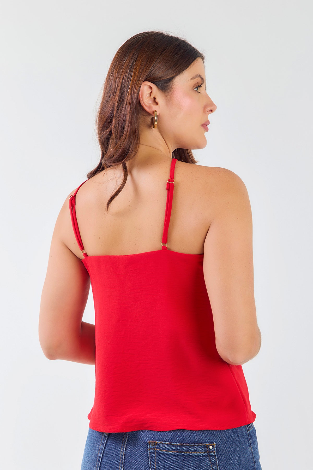 Blusa halter detalle con flor a tono