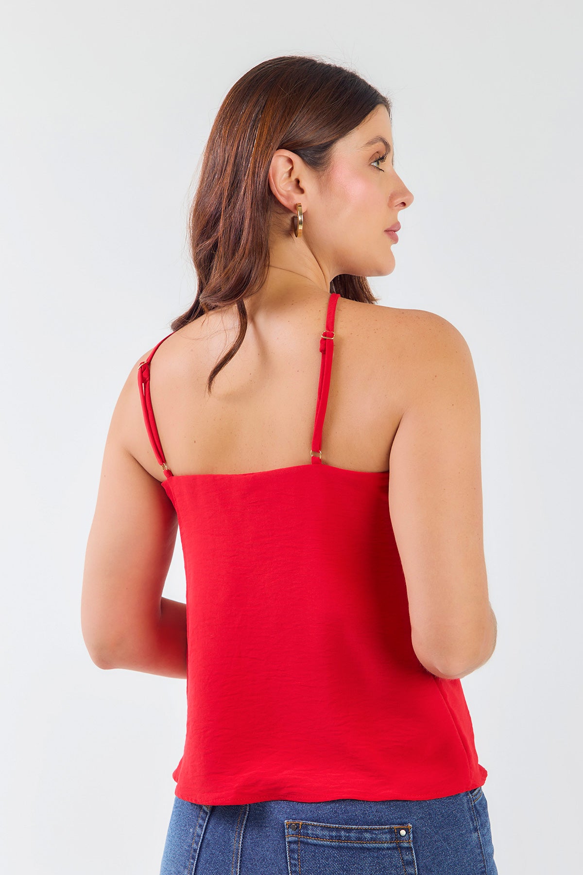 Blusa halter detalle con flor a tono