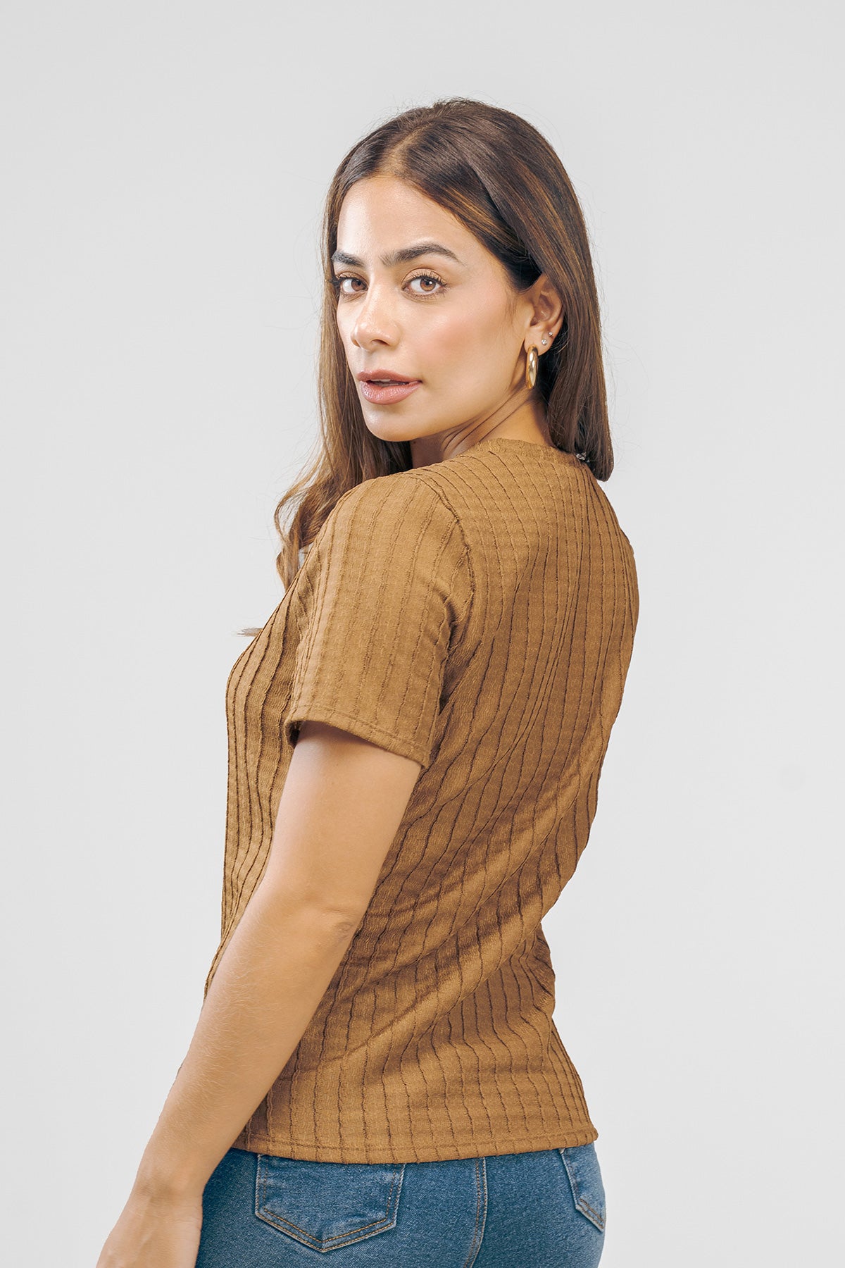 Camiseta manga corta con textura