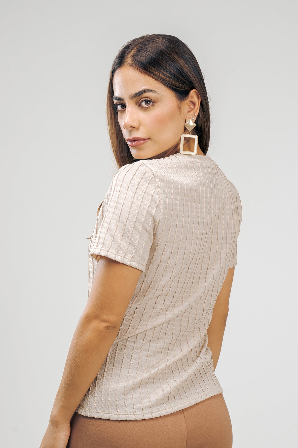 Camiseta manga corta con textura