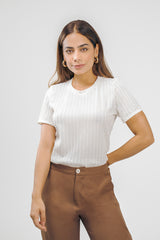 Camiseta manga corta con textura