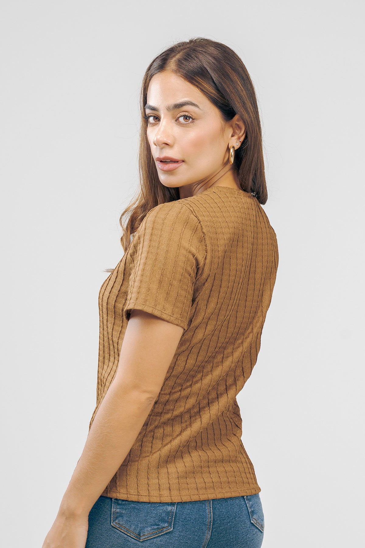 Camiseta manga corta con textura