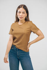Camiseta manga corta con textura