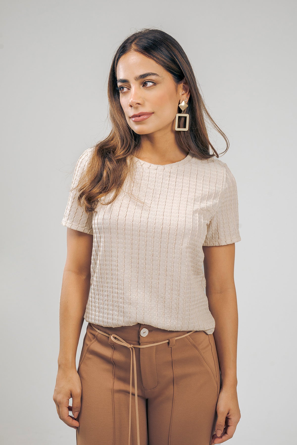 Camiseta manga corta con textura